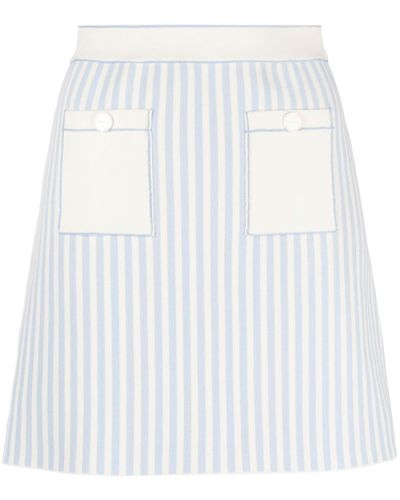 Sandro Contrast-stitch Striped Miniskirt - White