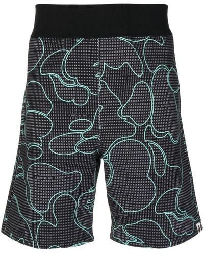 A Bathing Ape Camouflage-print Track Shorts - Black