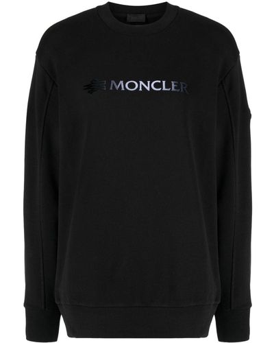 Moncler Sweat en coton à logo embossé - Noir