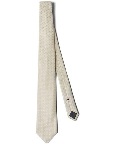 Brunello Cucinelli Jacquard Silk Tie - White