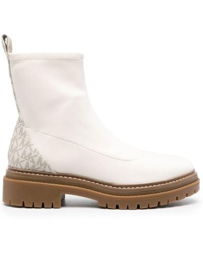 MICHAEL Michael Kors Calf-leather Logo-print Ankle-boots - White