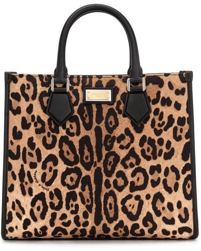 Dolce & Gabbana Sac cabas à motif léopard - Noir