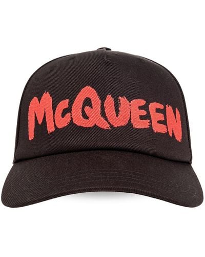 Alexander McQueen Cappello da baseball con stampa - Rosso
