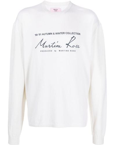 Martine Rose Logo-print Crewneck Sweatshirt - White