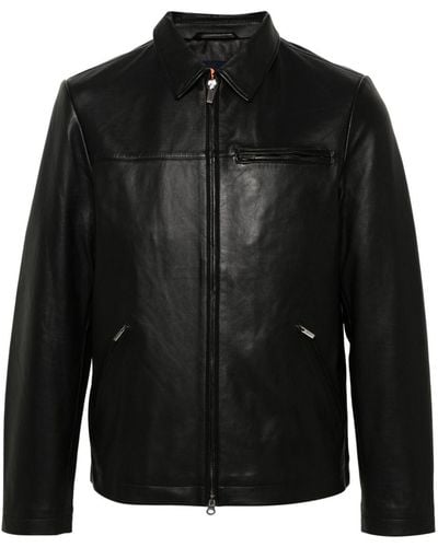 BOGGI Leather Shirt Jacket - Black