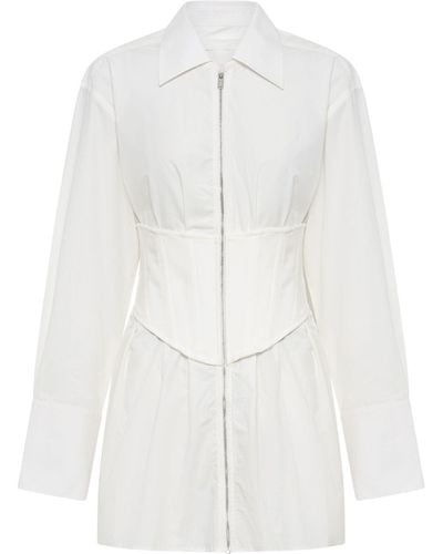 Dion Lee Corset Organic-cotton Minidress - White