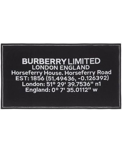 Burberry Asciugamano Horseferry con stampa - Nero