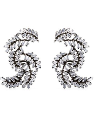 Isabel Marant Feather Crystal-embellished Earrings - White