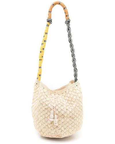 Nannacay Petra Crochet-knit Shoulder Bag - White