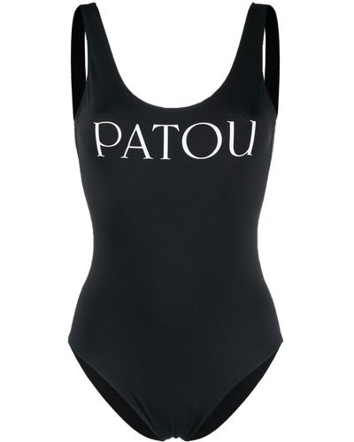 Patou ロゴ ワンピース水着 - ブラック