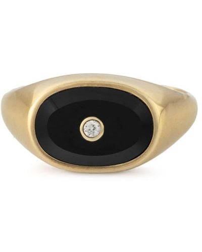 Pascale Monvoisin 9kt Yellow Gold Orso Onyx And Diamond Ring - Black