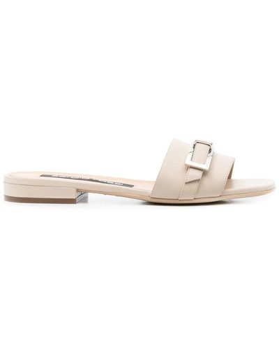 Sergio Rossi Jelly Buckle-detail Mules - Natural