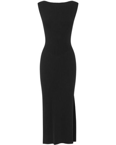 Anna Quan Dakota Ribbed-knit Sleeveless Midi Dress - Black