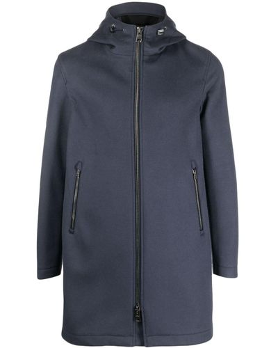 Herno Zip-up Hooded Coat - Blue