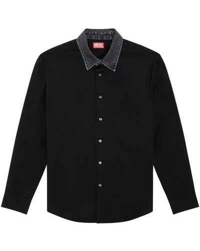 DIESEL S-holls Katoenen Overhemd - Zwart