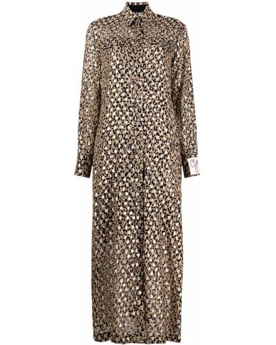 Golden Goose Brown Leopard-print Shirt Dress - Multicolour