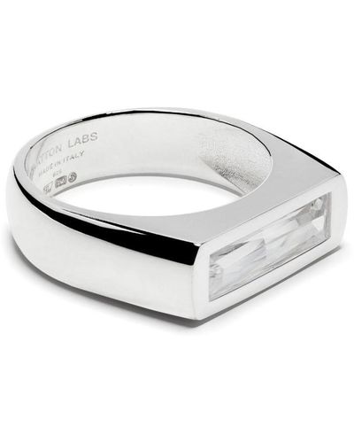 Hatton Labs Baguette Ring mit Kristall - Weiß