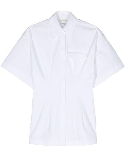 Sportmax Curve Pointed-collar Cotton Shirt - White