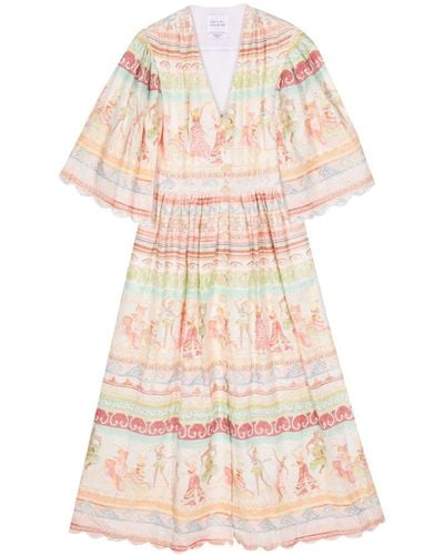 Hayley Menzies Broderie anglaise pleated midi dress - Weiß