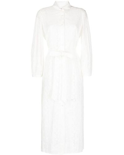 Evi Grintela Embroidered-design Cotton Midi Dress - White