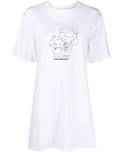 Karl Lagerfeld Ikonik 2.0 Pyjama T-shirt Dress - White