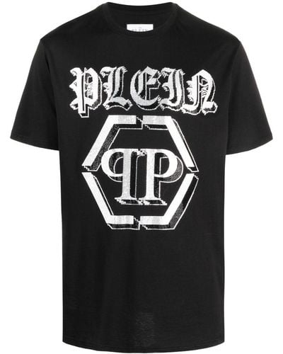 Philipp Plein Chrome ラウンドネック Tシャツ - ブラック