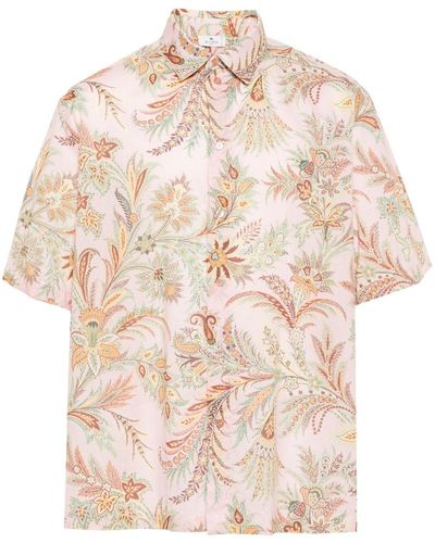 Etro Floral-Print Cotton Shirt - Natural