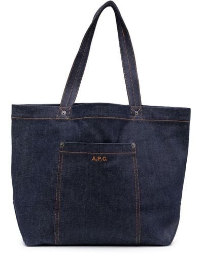 A.P.C. Thais Denim Tote Bag - Blue
