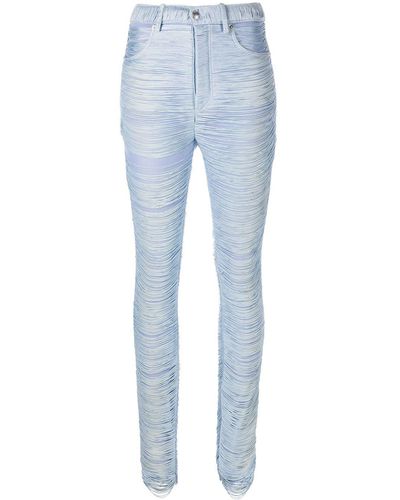 Alexander Wang Fringed Slim-fit Trousers - Blue