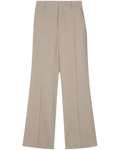 Ami Paris Twill Mid-rise Trousers - Natural