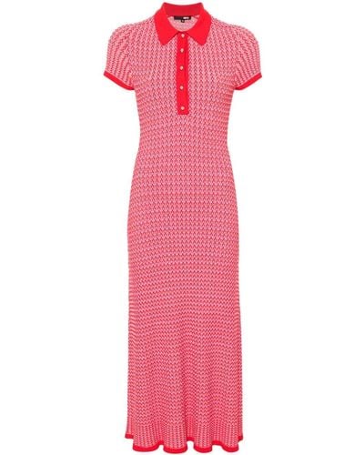 Maje Intarsia-knit Maxi Dress - Pink