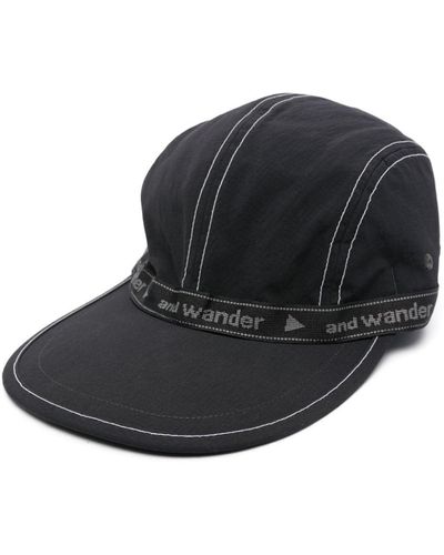 and wander Logo-trim Cap - Black