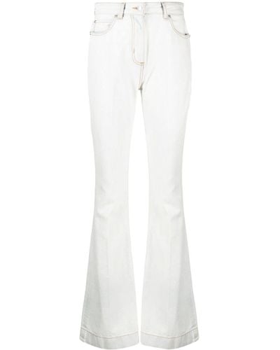 Etro Contrast-stitching Flared Jeans - White