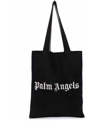 Palm Angels Bolso shopper con logo estampado - Negro