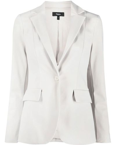 Theory Single-breasted Tailored Blazer - White