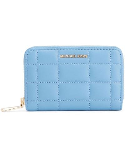 Michael Kors Small Jet Set Quilted Wallet - Blue