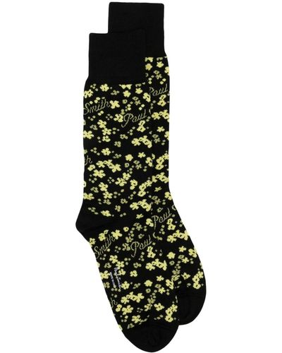 Paul Smith Calcetines con motivo floral en intarsia - Negro