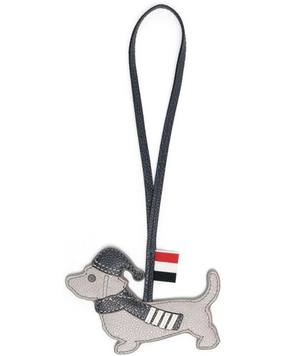 Thom Browne Hector With Pointy Hat Leather Charm - White
