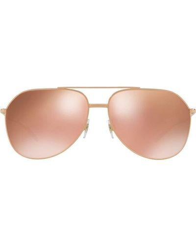 Dolce & Gabbana Pilot-frame Tinted Sunglasses - Pink
