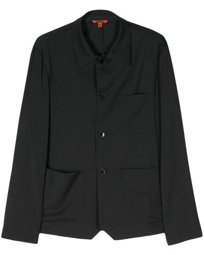 Barena Long-sleeves Virgin Wool Shirt - Black