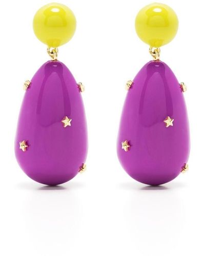 Eshvi Two-tone Drop Earrings - Purple