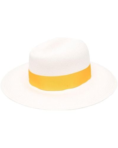 Borsalino Sombrero de verano de ala ancha - Amarillo