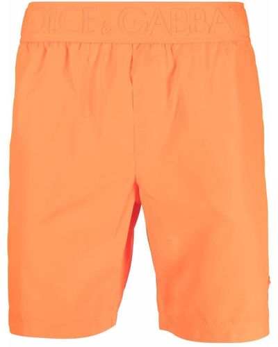 Dolce & Gabbana Short de bain à taille à logo - Orange