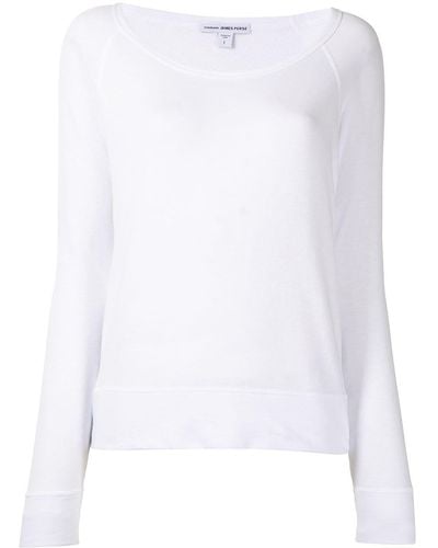 James Perse Vintage Long-sleeve Fleece Sweatshirt - White