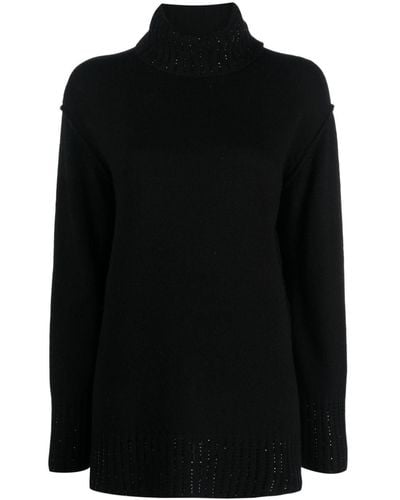 Twin Set Rhinestone-embellished Roll-neck Sweater - Black