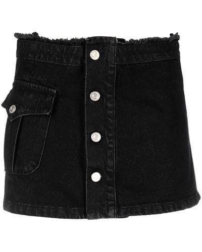 ANDERSSON BELL Denim Pleated Mini Skirt - Black