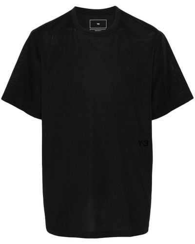 Y-3 T-shirt Met Tonale Logoprint - Zwart