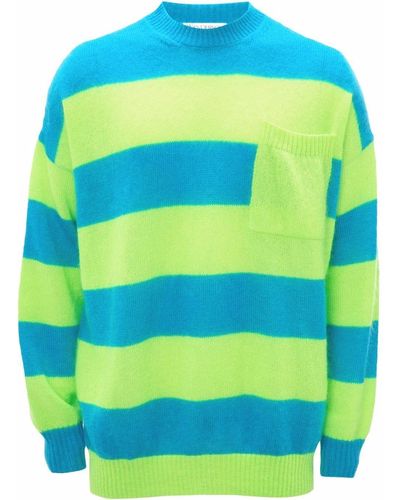 JW Anderson Striped Crew Neck Sweater - Blue