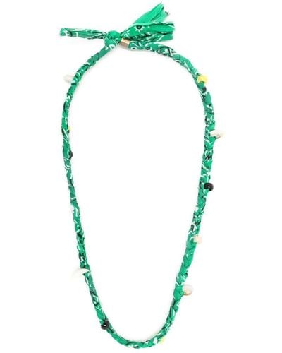 Alanui Bandana Braided Cotton Necklace - Green