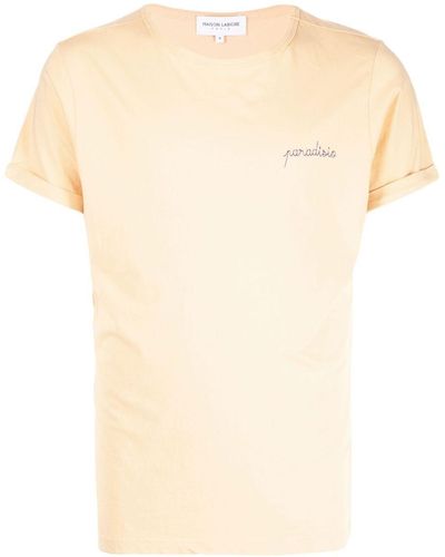 Maison Labiche T-shirt Met Tekst - Oranje